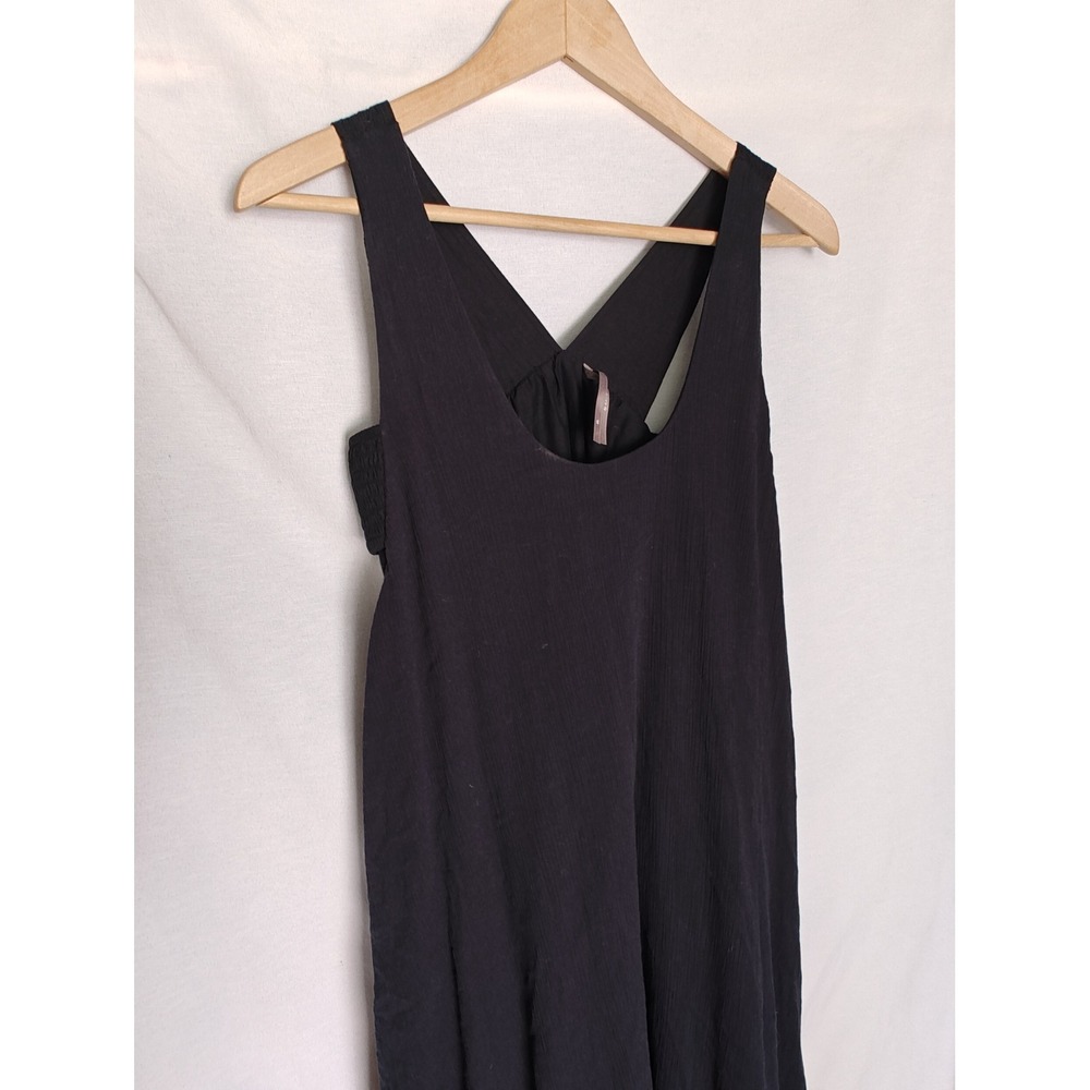 By Anthropologie Bubble Hem Midi Dress Tank Cutout Washed Black Cotton XS - Picture 8 of 14